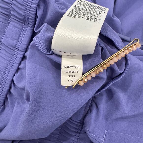 Athleta Arrival Cropped Pants Purple Women's 6 Athleisure Minimalist Travel - Picture 13 of 16